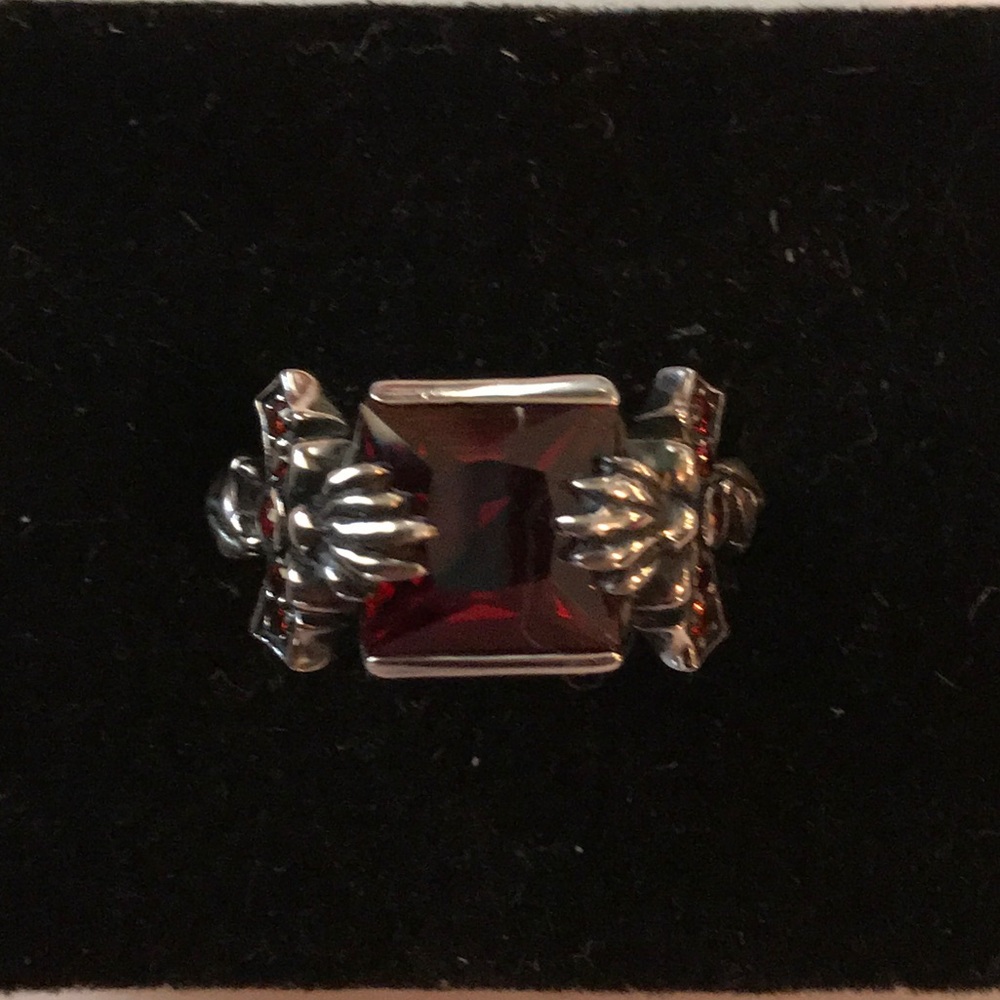 Garnet Cross Ring